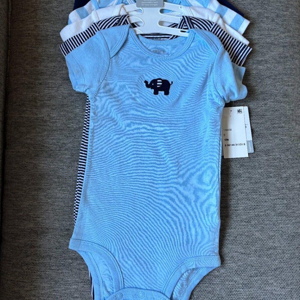 Carter's Baby 'The Original Bodysuit' Short Sleeve Boys 5 pack Size 12 Months